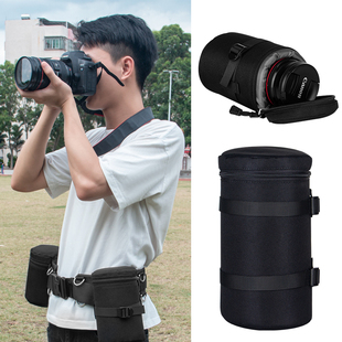多功能户外摄影腰带便携悬挂腰包，单反相机长焦镜头保护套收纳筒桶