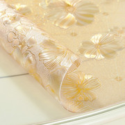水晶板带花软玻璃桌布，防水防烫塑料耐用家用吃饭桌垫台垫透明加厚