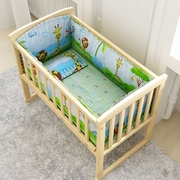 新生婴儿实木床床围栏，小孩子可爱床头带蚊帐防摔宝宝床席子蚊帐车