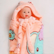 婴儿被抱秋冬加厚外出包裹抱毯睡袋季新生儿，防惊跳宝宝绒儿童披风