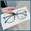 蓝色方形装饰平光镜tr90超轻透明眼镜框镜架女款眼睛近视可配镜片