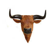 一仿真牛c头壁饰黄牛头挂牛头挂饰 动物头壁牦 动物头装