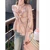 2024春季新中式国风女装小个子，粉色衬衫上衣设计感小众衬衣