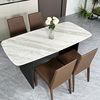 天然爵士白大理石餐桌长方形设计师小户型家用意式轻奢高端定制