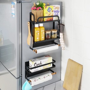 冰箱挂架侧壁挂架磁吸厨房，置物架保鲜膜收纳架侧面侧边调料架旁边