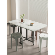 折叠桌餐桌家用小户型饭桌多功能长方桌租房可移动吃饭桌子仿岩板