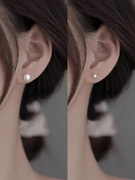 925纯银天然珍珠耳钉2024女小众轻奢高级感耳环耳饰