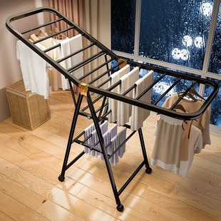 折叠晾衣架阳台多功能，晒被子神器家用室内晾衣杆落地晒衣架卧室