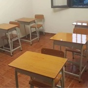 经典简约单人学生课桌椅固定高度桌椅教育培训机构多层板课桌椅