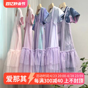 6123澳洲品牌女童短袖连衣裙夏季两件套纱裙公主裙