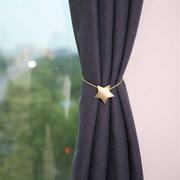 跨境欧式金属窗帘磁扣绑带窗帘，扣创意免打孔五角星窗帘系带