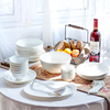 纯白骨瓷餐具套装，简约中式北欧创意陶瓷汤面碗盘，30头6人家用碗碟