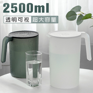 防摔凉水壶冷水家用超大容量耐高温凉白开水杯，茶壶套装带刻度塑料