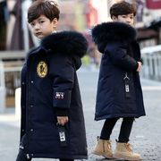 男童棉衣冬装儿童中长款洋气毛领羽绒棉服中大童过膝外套加厚