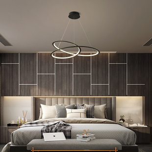 北欧极简圆形异型线条客厅卧室吊灯简约现代餐厅办公室样板房灯具