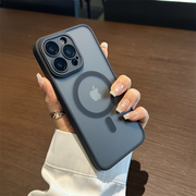 磨砂磁吸充电iphone15/16pro手机壳防指纹适用苹果14proMax新款13简约高级感12全包自带镜头膜保护套男女
