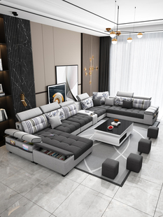 cbd布艺沙发客厅简约现代2024大户型北欧科技，布沙发(布沙发)组合家具套装