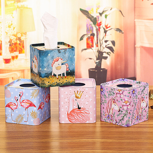 卷纸筒纸巾盒北欧式家用可爱卡通创意客厅圆形大抽纸盒桌面卷纸盒