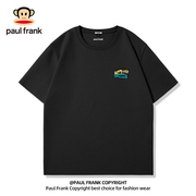 Paul Frank/大嘴猴重磅纯棉短袖t恤男夏季2024黑色半袖男款潮