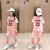 儿童篮球服套装女童夏装，女孩女生学生速干训练服23号球衣运动短袖