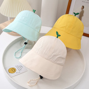 儿童帽子防晒鸭舌帽，幼儿园定制小黄帽男宝宝，夏季遮阳帽婴儿渔夫帽