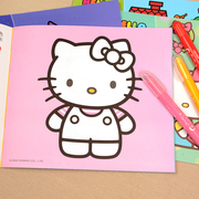 hellokitty凯蒂猫涂色书，可爱小猫咪卡通女孩子，填色本儿童画画本