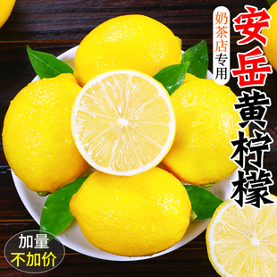 四川安岳黄柠檬(黄柠檬)新鲜皮薄一级无籽，香水鲜甜现摘青柠檬水果5斤