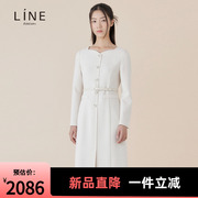 line女装冬季通勤ol风收腰系带气质，职业连衣裙nwopnj0700