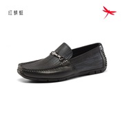 春秋季红蜻蜓男士乐福休闲单鞋AC57003021豆豆商务牛皮AC57003022