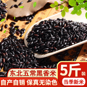 东北五常稻花香黑米5斤 黑龙江非转基因黑糙米黑香米五谷杂粮