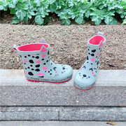 儿童雨鞋低帮雨靴女童 可爱粉色豹纹防滑雨鞋宝宝小孩防水鞋 