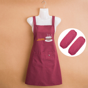时尚背带围裙女厨房家用做饭反穿罩衣防污透气可爱夏季上班工作服