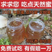 2023年新蜜荔枝蜜农家自产纯正天然蜂蜜野生龙眼蜜，从化广西土蜂蜜