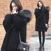 超大毛领棉衣冬季外套，女2023加厚显瘦中长款加厚羽绒棉服
