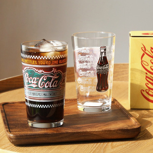 日本进口石塚硝子可口可乐，纪念玻璃杯日式聚会饮料杯啤酒杯冷饮杯