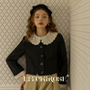 litchirose荔枝肉法式复古娃娃领黑色短外套，秋冬女高级感西装