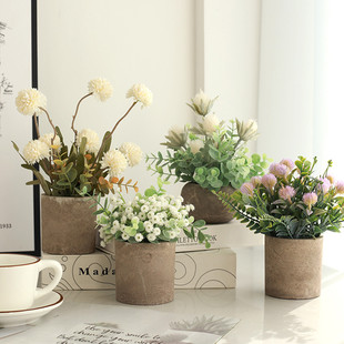 仿真花盆栽客厅摆件假花绿植物，盆景室内餐桌面，花摆设装饰迷你创意
