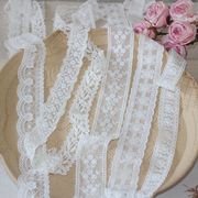 锁边网纱棉线刺绣花朵蕾丝，花边服装缝纫手工，diy材料婚纱辅料