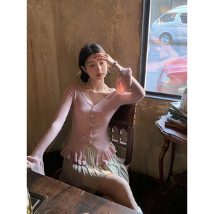 范智乔纯欲芭蕾风套装时尚气质女夏设计感小众针织开衫半裙两件套
