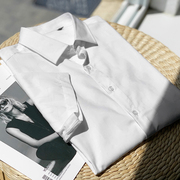 天丝粘纤料时尚暗提花抗皱易打理(易打理)夏季男士白色短袖衬衣衫b3625