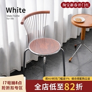 关于白复古(白复古)包豪斯家用靠背书桌椅现代餐厅不锈钢餐椅网红线条椅子