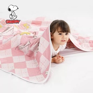 史努比婴儿浴巾纯棉提花6层纱布盖，毯新生儿童，宝宝洗澡包裹大毛巾