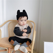 男童毛衣秋装韩版宝宝针织，套装上衣洋气婴幼，儿童长袖毛线衫外套冬
