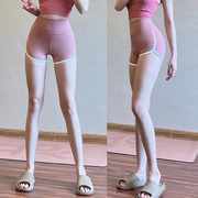 跳操运动短裤女美式夏季薄款紧身高腰提臀健身房跑步速干瑜伽短裤