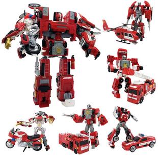 速发合金变形飞机玩具金刚 5合体汽车机器人模型套装儿童男孩