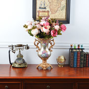 橡家欧式复古花瓶花艺套装，摆件创意家居，客厅电视柜装饰花器摆