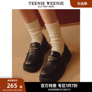 TeenieWeenie小熊奥莱皮鞋夏季女鞋黑色厚底增高鞋时尚乐福鞋