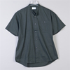 日系男士单口袋纯色全棉短袖衬衫16L77430立领单排扣宽松休闲上衣