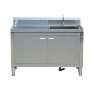 304厨房不锈钢水槽柜式洗菜盆橱柜带水池一体式工作台面洗碗手池