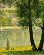 印花法国DMC十字绣客厅大画世界名画油画 库布瓦的塞纳河